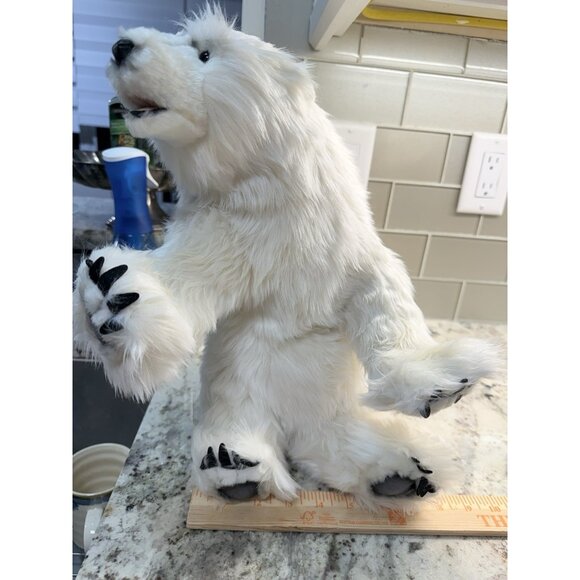 VTG Hansa  Realistic Standing  Sitting Polar Bear Stuffed Animal Rare HTF Nos - Picture 13 of 16